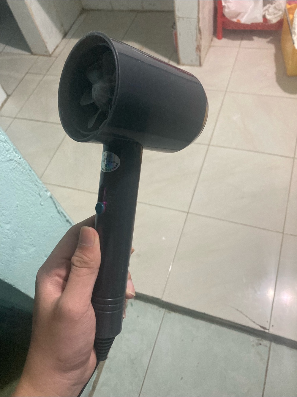 Black Compact Handheld Hair Dryer